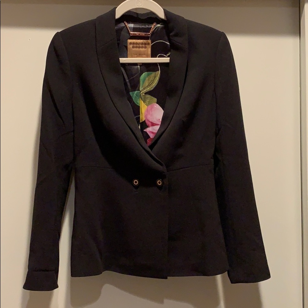 Ted Baker Black Blazer with Rose Gold Buttons